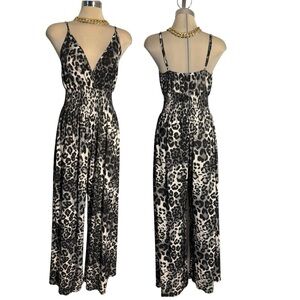 Elegant Chic Leopard Print Jumpsuit Size XL